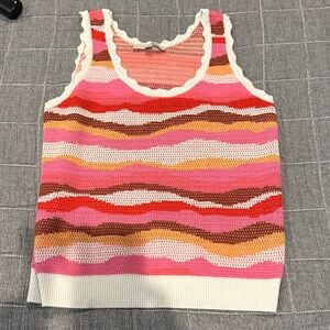 Colorful Striped Knit Sweater Tank Top